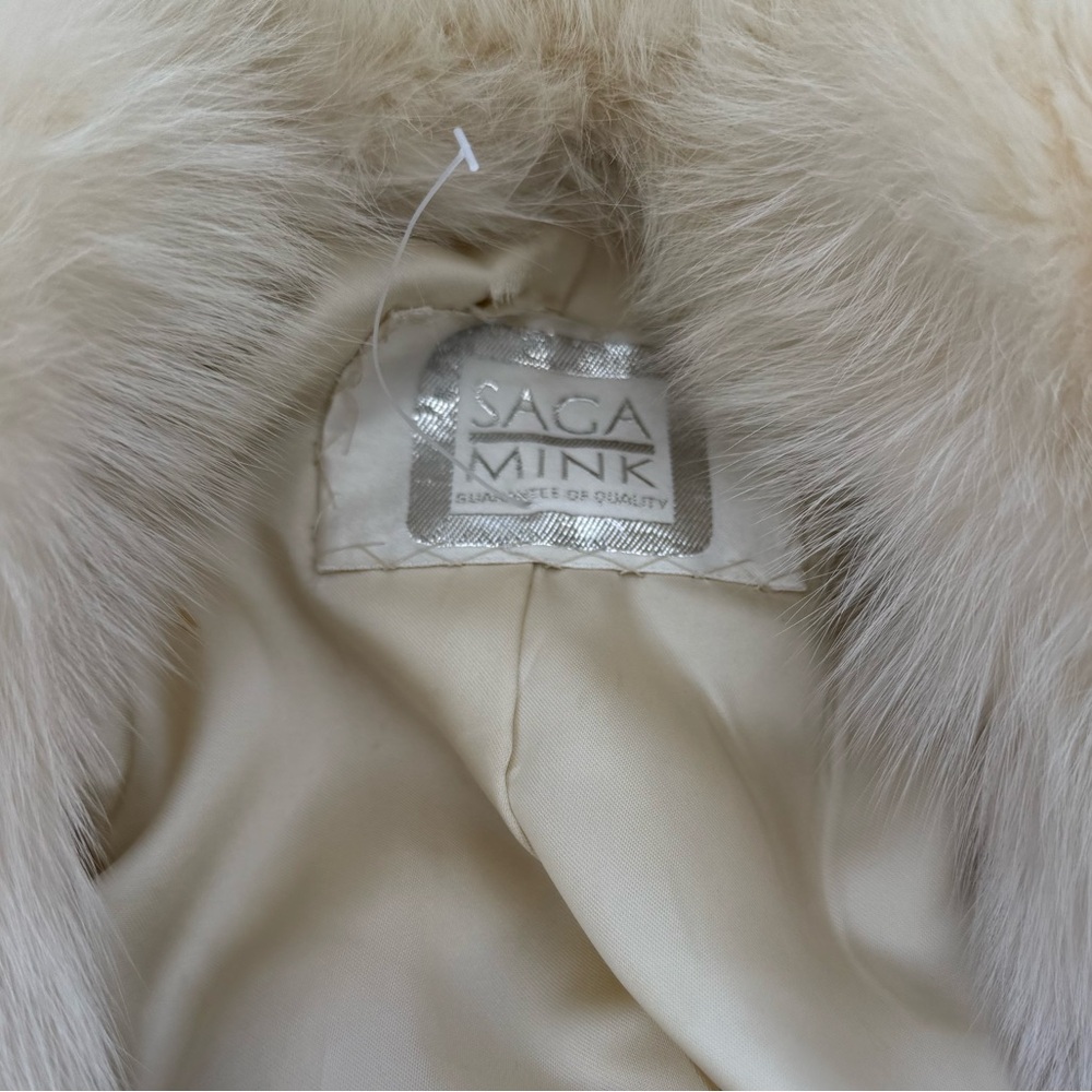 Vintage white fox real fur coat stunning mink body fits a size 8 sm/med - Picture 14 of 15
